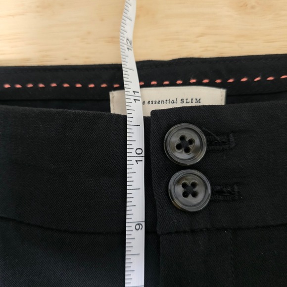 Anthropologie The Essential Slim Black Trousers Pants Women's Size 14 - Picture 6 of 9